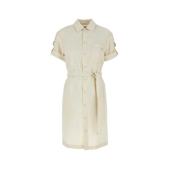 Burberry Women Ivory Silk Blend Shirt Dress